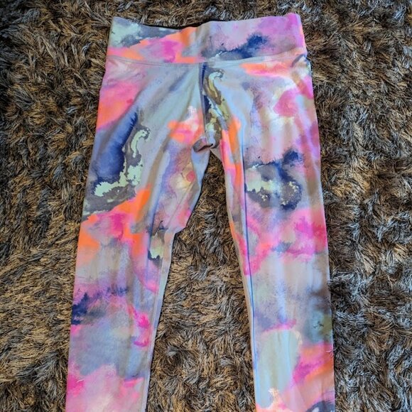 RARE Victoria's Secret PINK Watercolor Pastel Marble Ultimate Leggings MED EUC - Picture 6 of 7